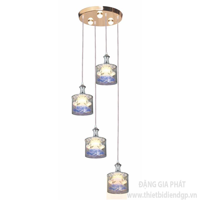 Đèn thả bàn ăn Ø300*H800, LED 12W*4 lamp, ánh sáng vàng